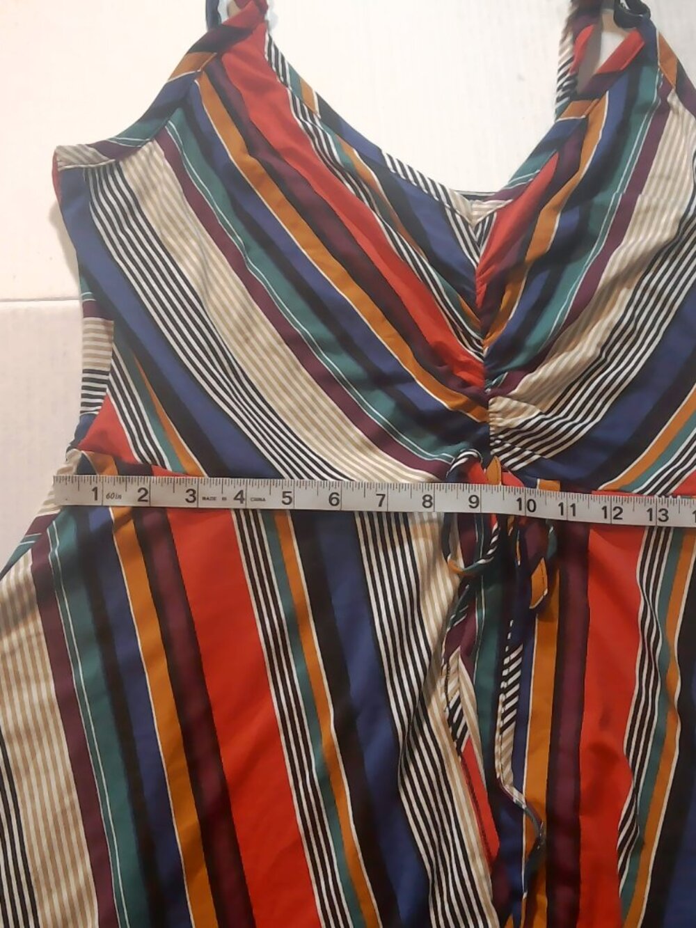 Venus Retro Multi-Color Striped Ruched Cami Dress - Picture 8 of 16